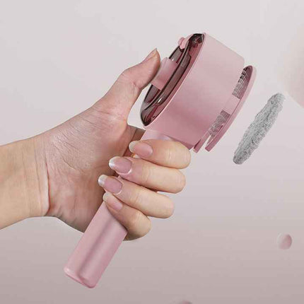 White Pet Grooming Spray and Massage Brush | One-Click Hair Removal Comb for Cats & Dogs | UV Sterilization for Mites Control.