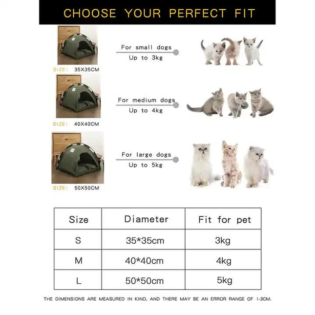 M Pewter Gray Foldable Breathable Summer Pet Tent with Cooling Mat - Portable Outdoor and Indoor Pet Shelter.