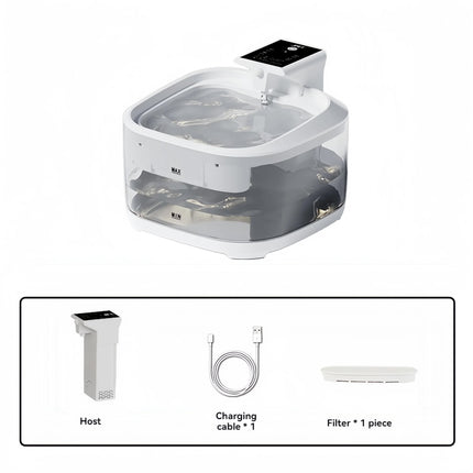 White 4.5L Rechargeable Pet Water Fountain for Cats & Dogs - Automatic Circulating Water Dispenser with Large Capacity.