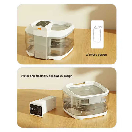 White 4.5L Rechargeable Pet Water Fountain for Cats & Dogs - Automatic Circulating Water Dispenser with Large Capacity.