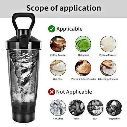 Pink Portable Electric Shaker Bottle without LED Light, 550ml Sports Protein Mixer Cup for Gym and Travel.