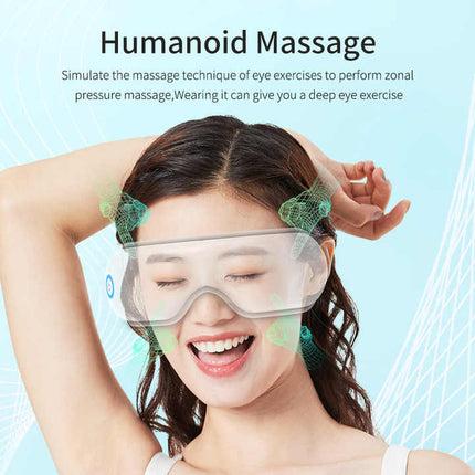 Pink Air Compression Eye Massager, Heated Eye Massager with Vibration & Bluetooth Music, Portable Eye Care Device.