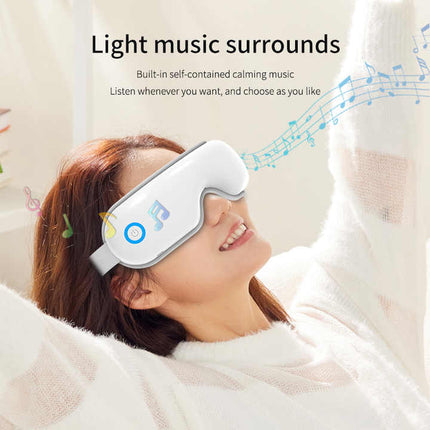 Pink Air Compression Eye Massager, Heated Eye Massager with Vibration & Bluetooth Music, Portable Eye Care Device.