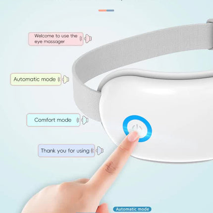Pink Air Compression Eye Massager, Heated Eye Massager with Vibration & Bluetooth Music, Portable Eye Care Device.