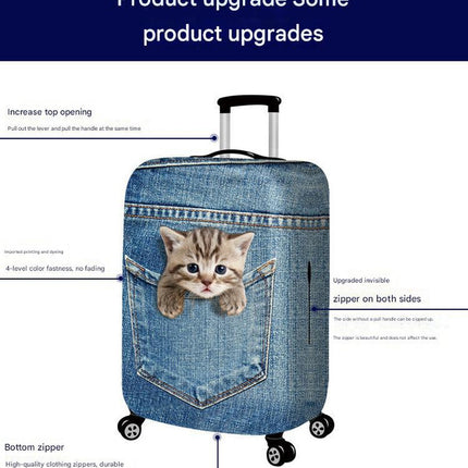 L 25-28 Inch Elastic Luggage Cover with Zipper, Travel Suitcase Protector, Scratch Resistant Luggage Cover.