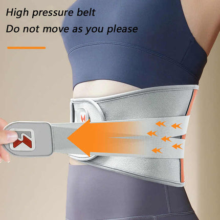 Dark Blue Wireless Heated Waist Massager with Lumbar Support - Smart Back Pain Relief Device.