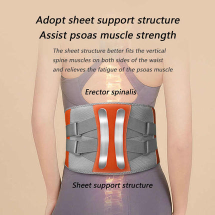 Dark Blue Wireless Heated Waist Massager with Lumbar Support - Smart Back Pain Relief Device.