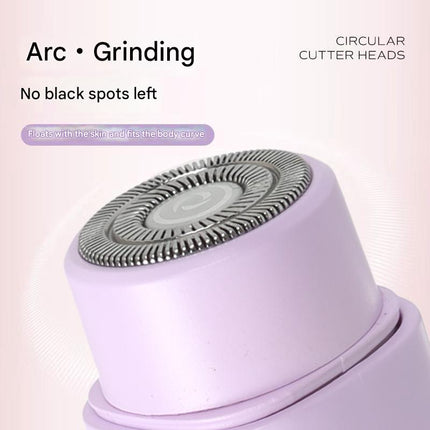 Purple Portable Wireless Electric Hair Remover – Dual-Head Rechargeable Mini Shaver for Women’s Sensitive Areas.