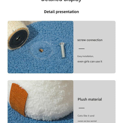 Blue Durable Mushroom Cat Scratching Post - Anti-Slip, No Debris Cat Scratch Pad with Sofa Protection for Small Cats.