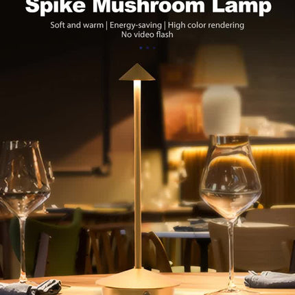 White Modern Minimalist Aluminum LED Mushroom Night Light - Creative Bedside Atmosphere Lamp for Dining Room and Bedroom.