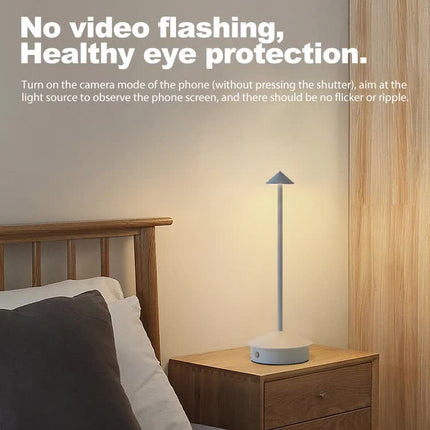 White Modern Minimalist Aluminum LED Mushroom Night Light - Creative Bedside Atmosphere Lamp for Dining Room and Bedroom.