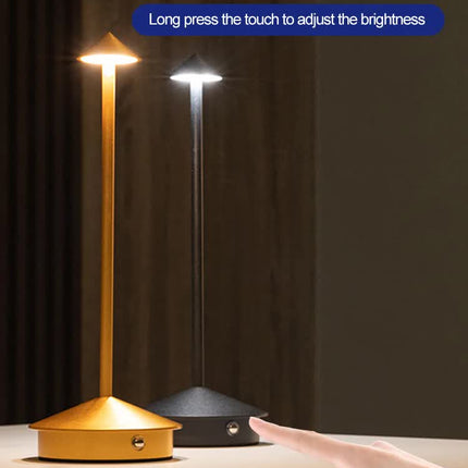 White Modern Minimalist Aluminum LED Mushroom Night Light - Creative Bedside Atmosphere Lamp for Dining Room and Bedroom.