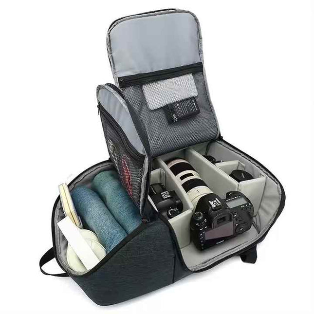 Waterproof DSLR Camera Backpack - Multifunctional large-capacity camera bag that easily carries a tripod mount and headphone jack.