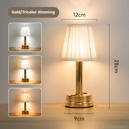 Gold Creative LED Rechargeable Table Lamp | 3 Adjustable Light Modes | Touch Control | USB Charging | Modern Atmosphere Light for Bar, Restaurant, Cafe, and Home Decor.