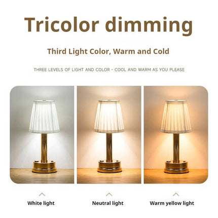 Gold Creative LED Rechargeable Table Lamp | 3 Adjustable Light Modes | Touch Control | USB Charging | Modern Atmosphere Light for Bar, Restaurant, Cafe, and Home Decor.