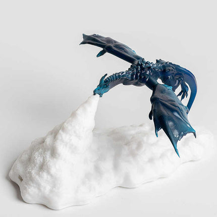 Blue Ice Dragon 3D Printed LED Dragon Flame Night Light - Unique Decorative Lamp for Desk, Bedroom & Gift Ideas.