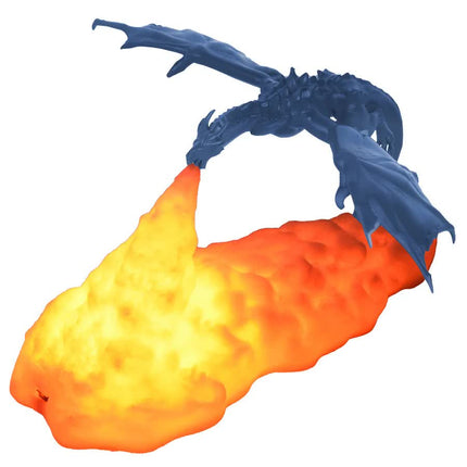 Blue Ice Dragon 3D Printed LED Dragon Flame Night Light - Unique Decorative Lamp for Desk, Bedroom & Gift Ideas.