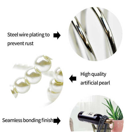 White Modern Floating Pearl Wine Bottle Holder - Elegant Home Decor, Unique Kitchen Accessory for Dining, Bar, and Living Room.
