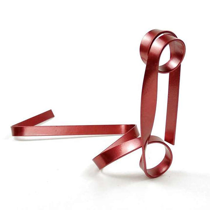 Red Modern Ribbon Wine Bottle Holder - Creative Floating Wine Rack for Home and Bar Décor.