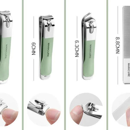 Purple 18-Piece Manicure and Pedicure Set - Stainless Steel Nail Clipper Kit | Professional Nail Care Grooming Tools | Compact Portable Case.