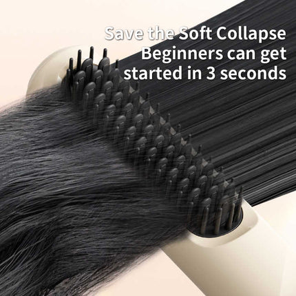 Blue Portable USB Rechargeable Cold Wind Ionic Hair Straightening Brush, Multi-Functional Hair Straightener and Curler, Lightweight and Travel-Friendly.