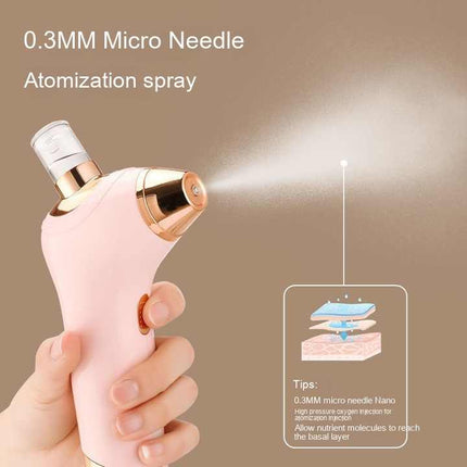 White Portable Oxygen Injector for Face Hydration and Skin Rejuvenation, 40ml USB Rechargeable Atomizer.