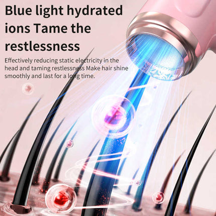 White Wireless Hair Dryer with Cold & Hot Air, Portable Large-Capacity Rechargeable Ionic Dryer, Fast-Drying, Lightweight and Compact for Home and Travel.
