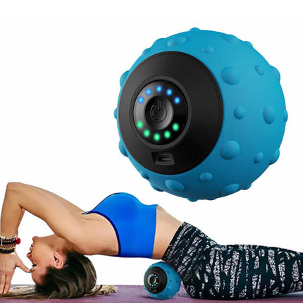 Black Vibrating Massage Ball - Deep Tissue Muscle Relaxation & Recovery Tool - Portable Electric Massager with USB Rechargeable Design.