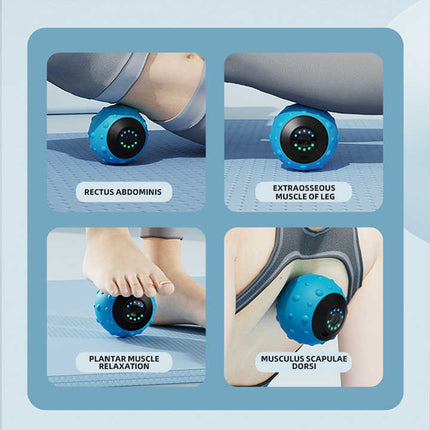 Black Vibrating Massage Ball - Deep Tissue Muscle Relaxation & Recovery Tool - Portable Electric Massager with USB Rechargeable Design.