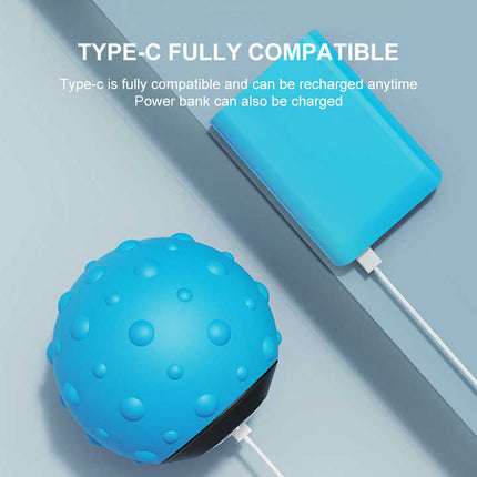 Black Vibrating Massage Ball - Deep Tissue Muscle Relaxation & Recovery Tool - Portable Electric Massager with USB Rechargeable Design.