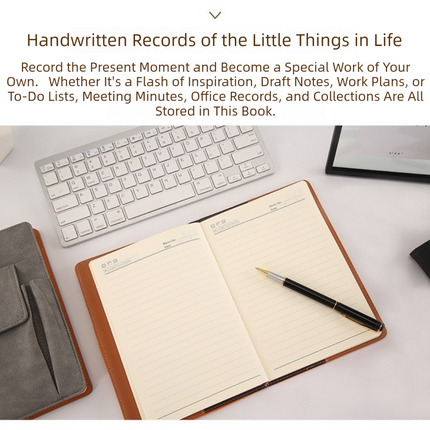 Blue A5 Multi-Functional PU Leather Notebook with Pockets – Office Planner and Journal.