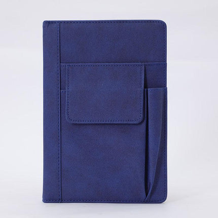 Blue A5 Multi-Functional PU Leather Notebook with Pockets – Office Planner and Journal.
