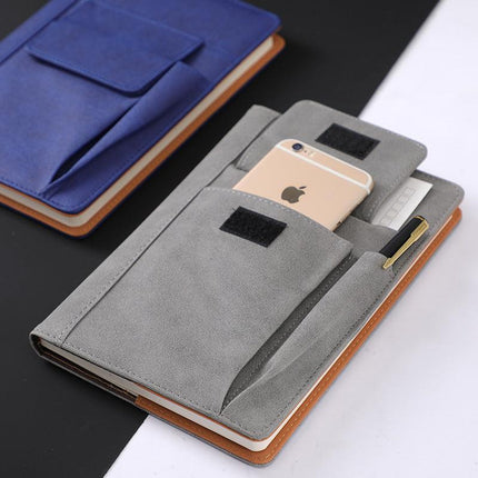 Blue A5 Multi-Functional PU Leather Notebook with Pockets – Office Planner and Journal.