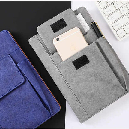 Blue A5 Multi-Functional PU Leather Notebook with Pockets – Office Planner and Journal.