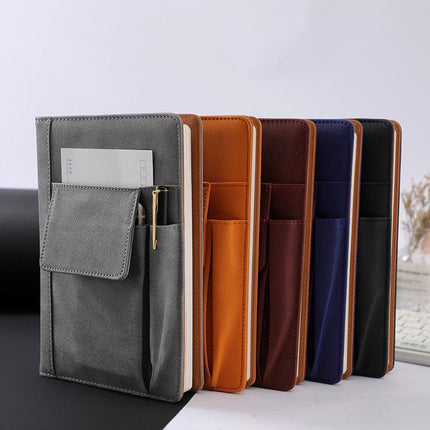 Blue A5 Multi-Functional PU Leather Notebook with Pockets – Office Planner and Journal.