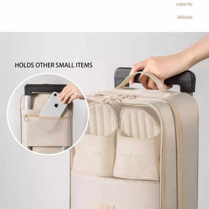 2 Pcs Black Waterproof Foldable Travel Shoe Storage Bag, Three-Layer Design Shoe Organizer, Portable Shoe Pouch for Trips.