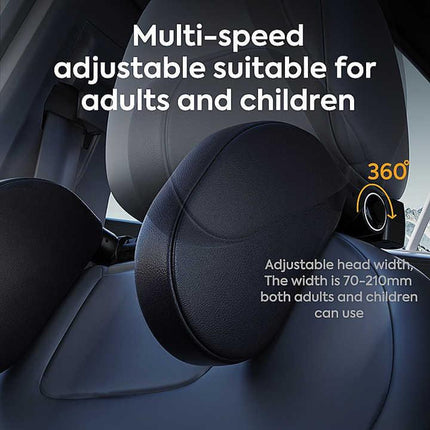 Light Gray Adjustable 3D Memory Foam Car Seat Headrest with Side Support, Universal Neck Pillow for Travel Comfort.