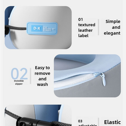 Green Portable U-Shaped Memory Foam Travel Pillow - Ergonomic Neck Support for Airplane, Car, Office - Lightweight & Compact with Storage Box.