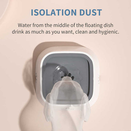 Pink Anti-Spill Floating Pet Water Bowl for Dogs and Cats - 1L Capacity, Splash-Proof and Anti-Wet Mouth Design.