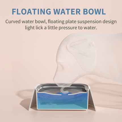 Pink Anti-Spill Floating Pet Water Bowl for Dogs and Cats - 1L Capacity, Splash-Proof and Anti-Wet Mouth Design.