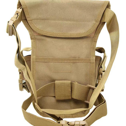 Black Tactical Outdoor Leg Bag – 900D Durable Multi-Layer Waist Pack for Cycling, Fishing, and Security.