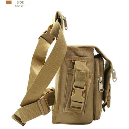 Black Tactical Outdoor Leg Bag – 900D Durable Multi-Layer Waist Pack for Cycling, Fishing, and Security.
