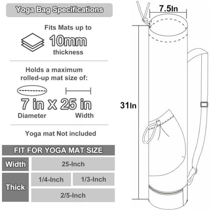 Beige Durable Yoga Mat Carry Bag - Multi-Functional Fitness Backpack with Wet Pocket(Mugs are filming props, not included).