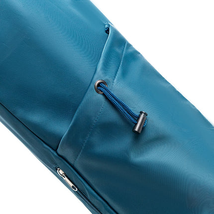 Dark Blue Durable Yoga Mat Carry Bag - Multi-Functional Fitness Backpack with Wet Pocket(Mugs are filming props, not included).