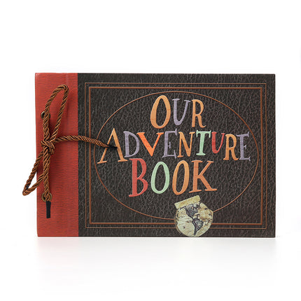 26*18CM 2 Pcs Vintage DIY Scrapbook Photo Album - Our Adventure Book for Travel and Memories.