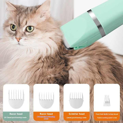 White 4-in-1 Pet Grooming Electric Clippers - Professional Rechargeable Trimmer for Dogs & Cats, Paw, Fur, Nail, and Ear Care | Compact Design,.