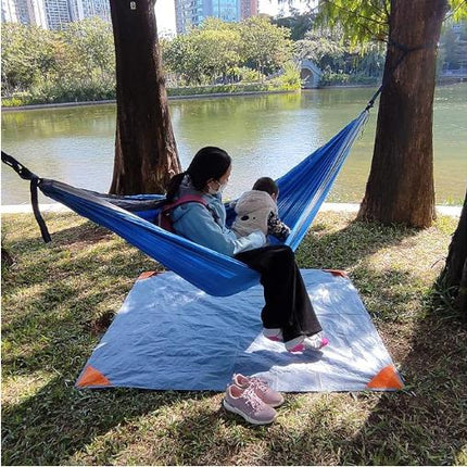 Green And Grey Portable Waterproof Camping Mat - Foldable Picnic and Beach Blanket.
