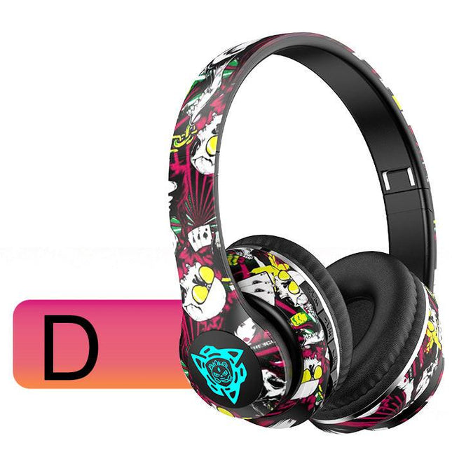 Wireless Bluetooth Headphones - Stylish Over-Ear Design with Long Battery Life, Hi-Fi Sound, and Universal Compatibility (colour D).