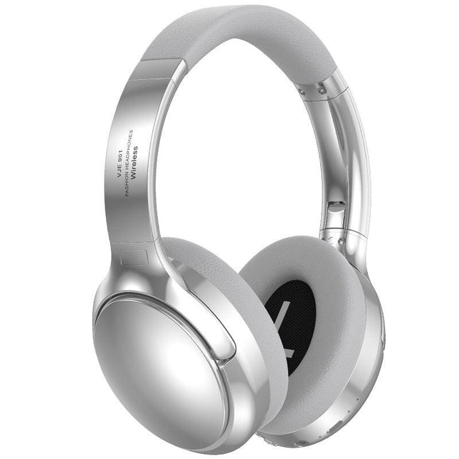 Silver VJE901 Wireless Bluetooth Over-Ear Headphones with Active Noise Cancelling.