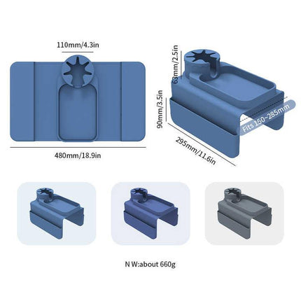 Light Blue Multi-Functional Silicone Couch Cup Holder with Storage Organizer | Durable and Creative Armrest Tray.